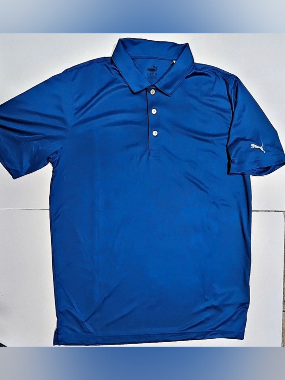 Men's Puma Blue Icon Polo Shirt Size M